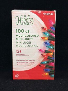 Holiday Living 100 Multi Color Mini Lights Indoor Outdoor Christmas NWB